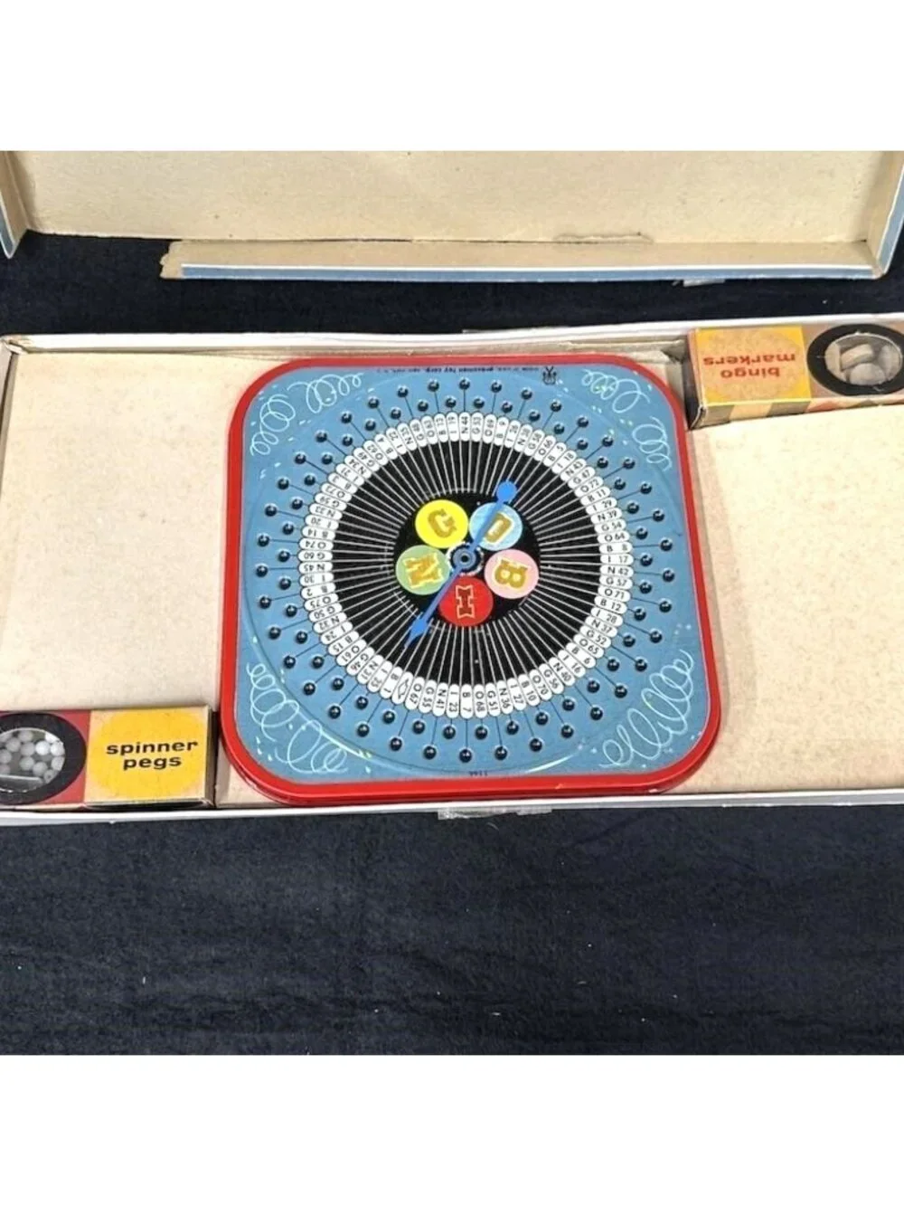 Pressman Bingo Board Game with Metal Spinner Tin Lithograph Complete